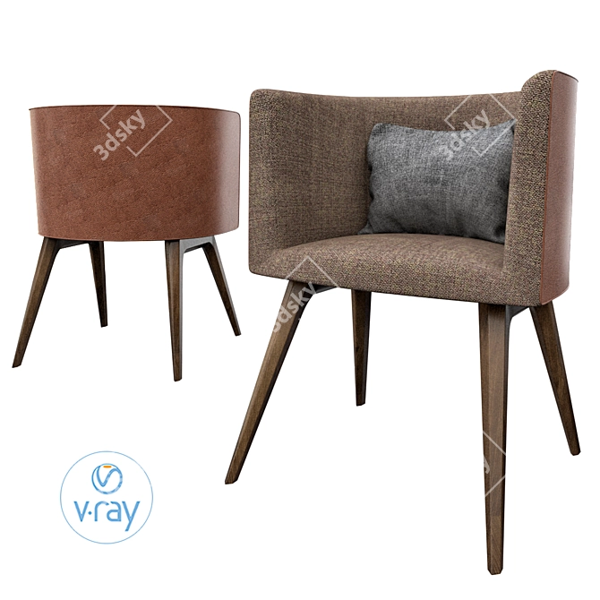 Modern BE_scic_BB_pasha Chair 3D model image 1