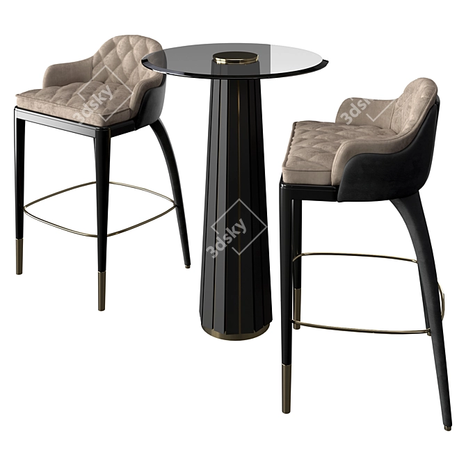 Elegant Darian Charla Bar Set 3D model image 1