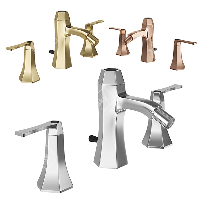 Chérie Bidet Faucet with 3-Hole Design 3D model image 1