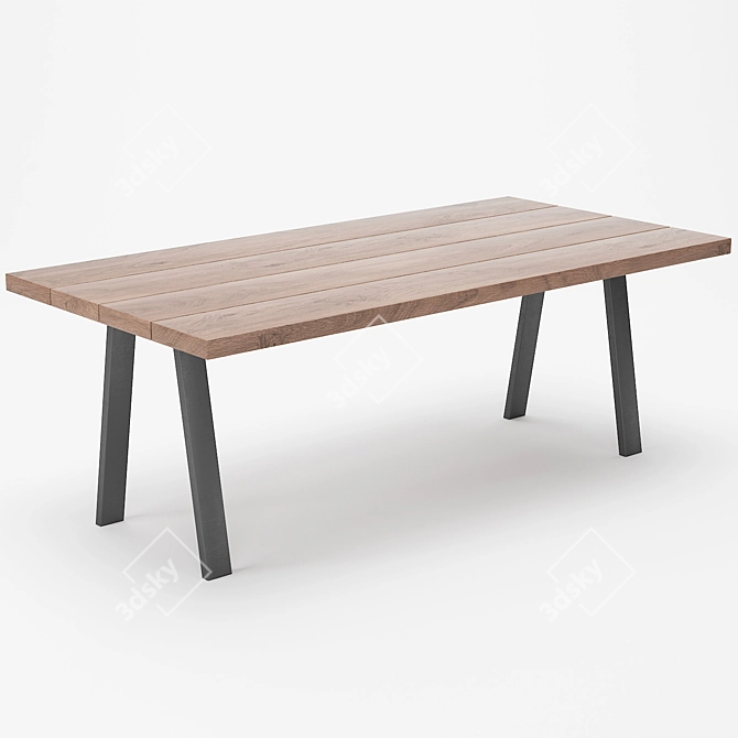 Modern Dining Set: Table and Chairs 3D model image 3