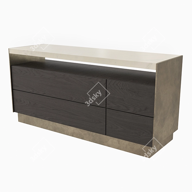 Bronze Beige Marble Chest: Shake Design 3D model image 2