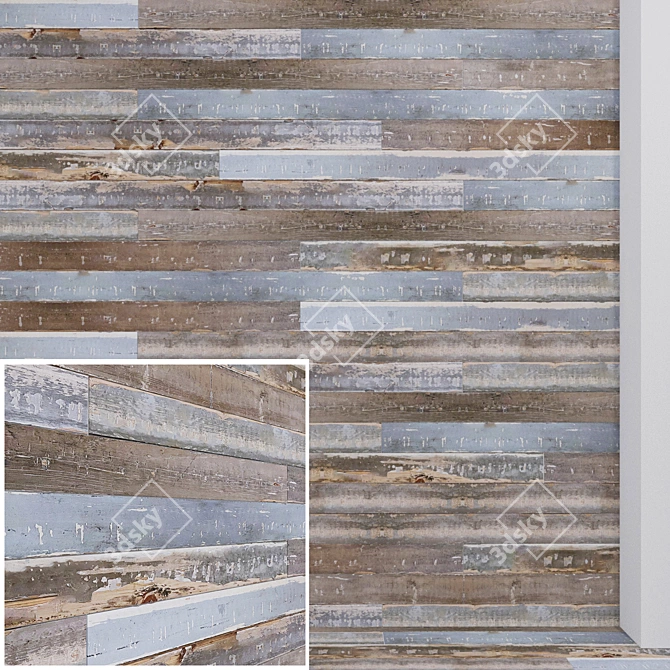 Reclaimed Blue-Grey Cladding 3D model image 1