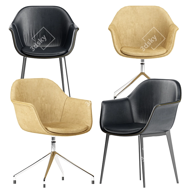 Andreu World Gala Chair 3D model image 4