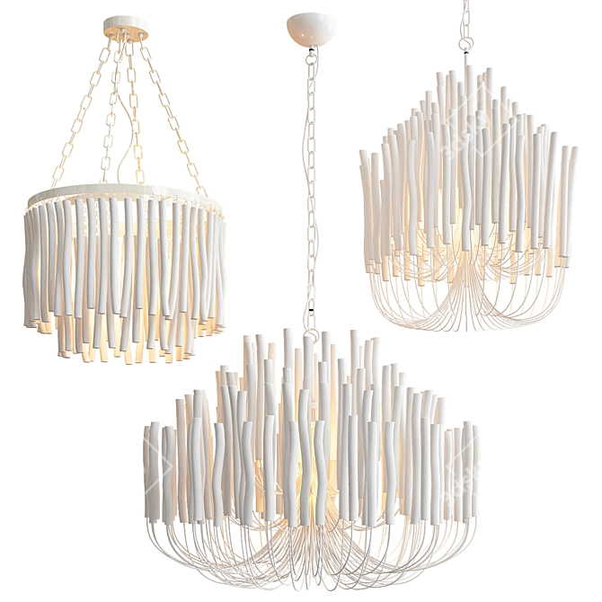 Elegant Tilda Chandeliers - 3 Types 3D model image 1