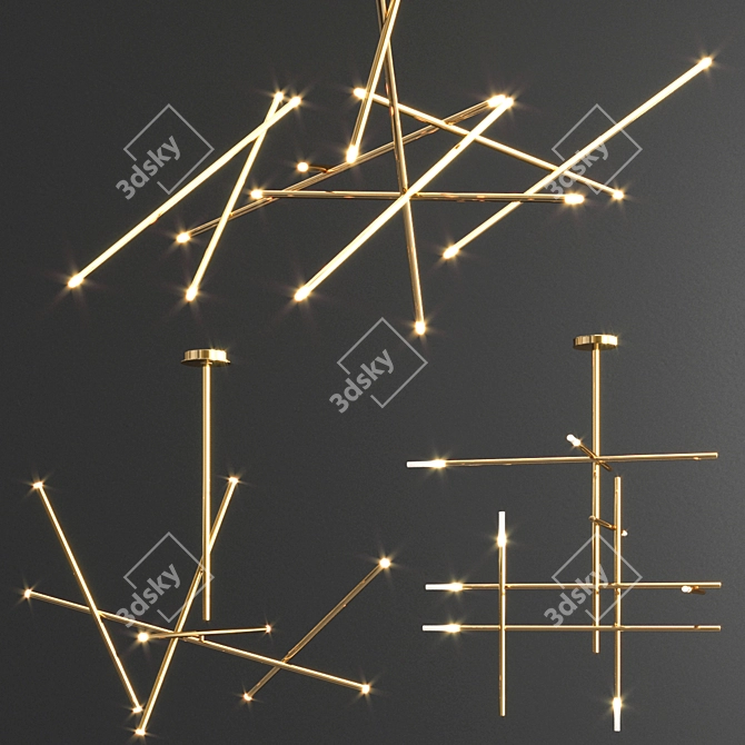 Billy Crossroads Kitami Chandelier - 3 Types: Elegant Illumination for Your Space 3D model image 1