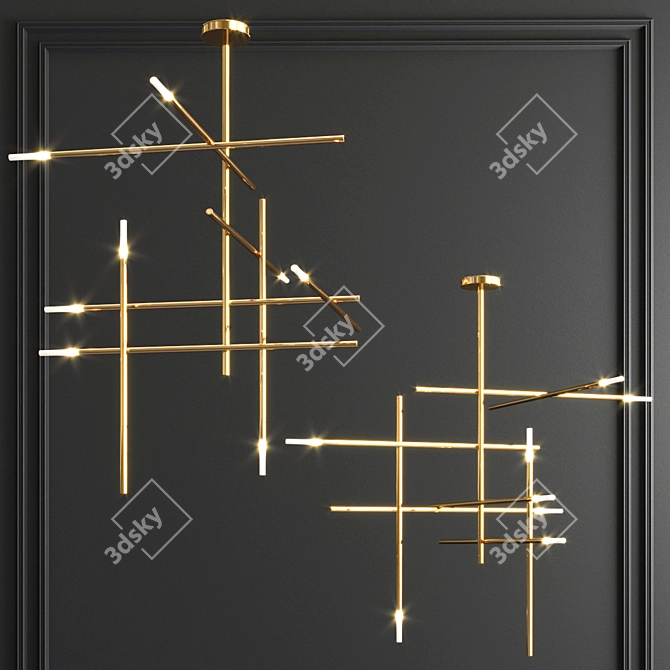 Billy Crossroads Kitami Chandelier - 3 Types: Elegant Illumination for Your Space 3D model image 3