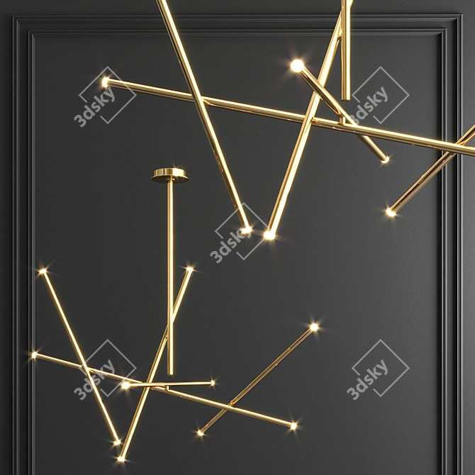 Billy Crossroads Kitami Chandelier - 3 Types: Elegant Illumination for Your Space 3D model image 4