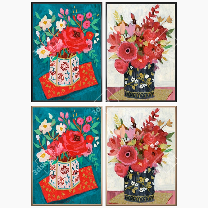 Elegant Wall Art Set 1939 3D model image 2
