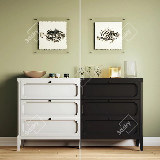 Eugénie Chest of 6 Drawers: Sleek and Stylish 3D model image 2