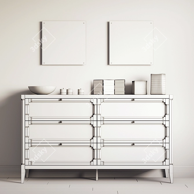 Eugénie Chest of 6 Drawers: Sleek and Stylish 3D model image 3