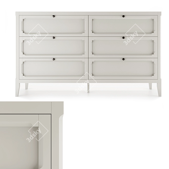 Eugénie Chest of 6 Drawers: Sleek and Stylish 3D model image 6