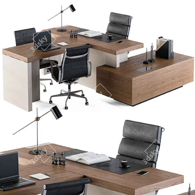 Elegant Office Furniture Set: Manager Edition 3D model image 1