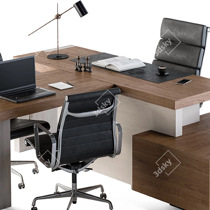 Elegant Office Furniture Set: Manager Edition 3D model image 3
