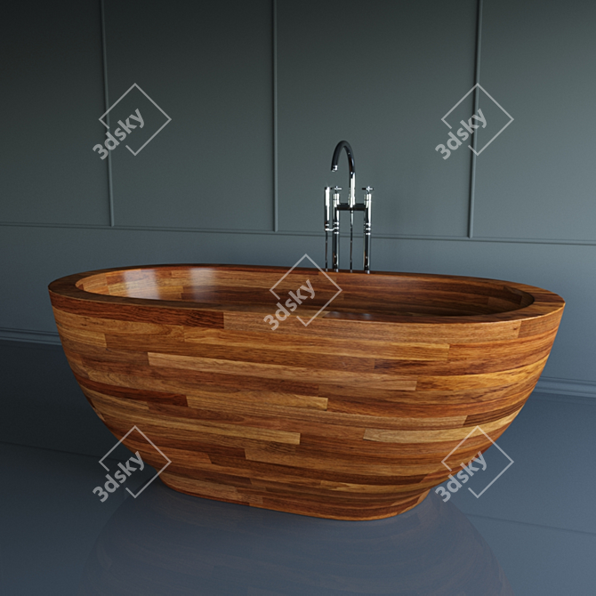 Luxury Wood Bathtub: Aquatica Karolina 2 3D model image 2