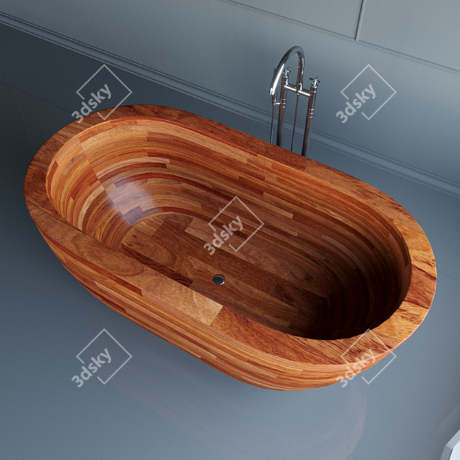 Luxury Wood Bathtub: Aquatica Karolina 2 3D model image 4