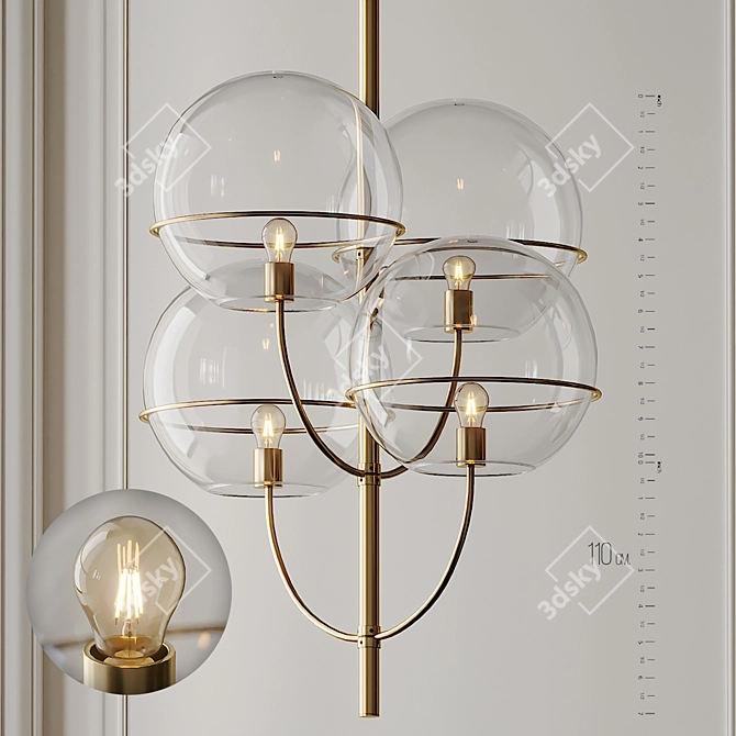 Lyndon Pendant: Timeless Elegance! 3D model image 2