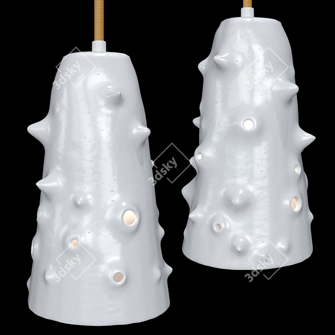 Sleek Ceramic Pendant Lamp 3D model image 1