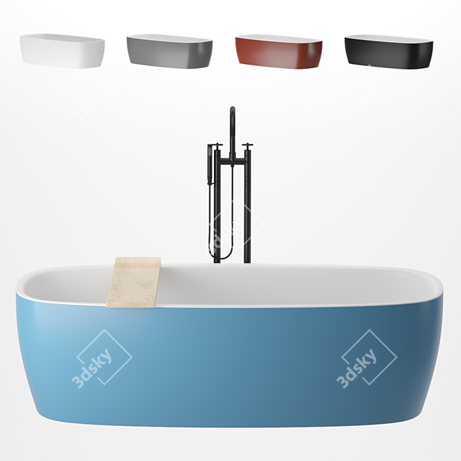 Coletta Stone Bathtub: Elegant Freestanding Design 3D model image 1