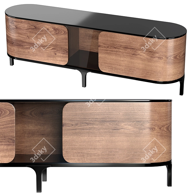 Metamorphic Elegance: Roller Sideboard 3D model image 1