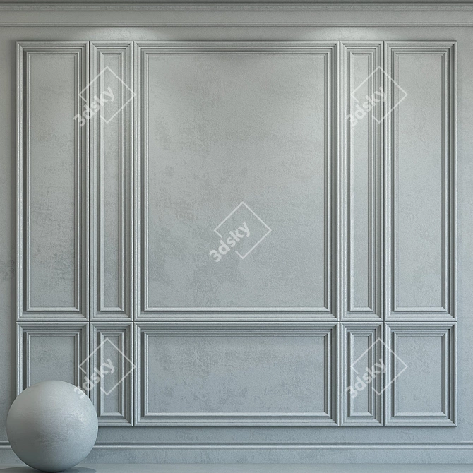 Elegant Molding Plaster: Puritan Gray 3D model image 1