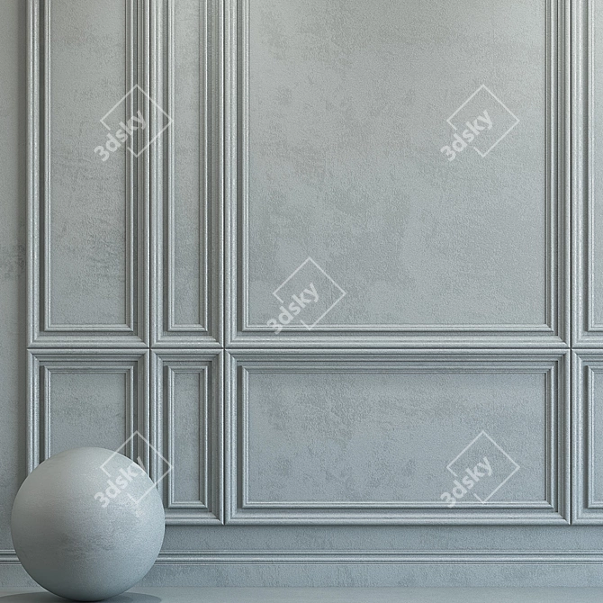 Elegant Molding Plaster: Puritan Gray 3D model image 2