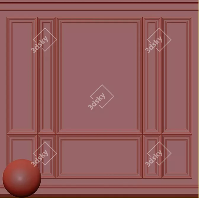 Elegant Molding Plaster: Puritan Gray 3D model image 3
