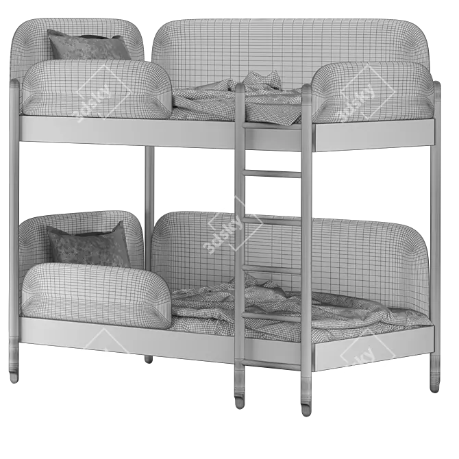 Modern Twin Bunk Bed 3D model image 5