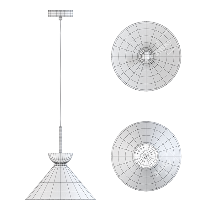 Elegant Conical Pendant Lamp: Lampatron AIKE 3D model image 2