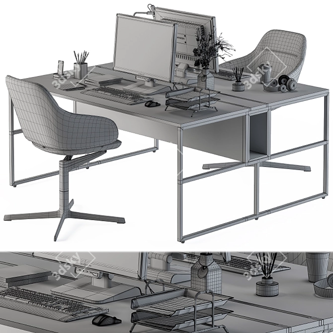 Modern Office Furniture Set 3D model image 5