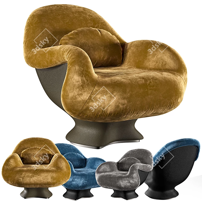 Sleek Lips Armchair | Modern Design 3D model image 1
