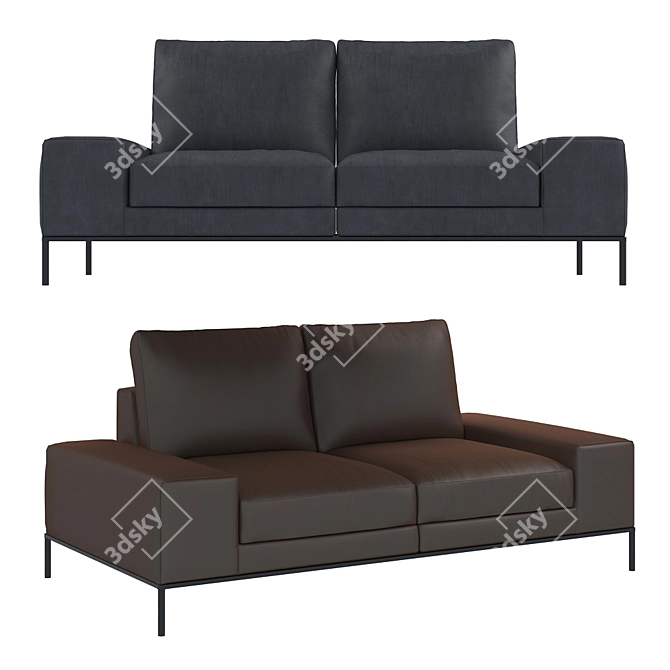 Luxury Darren Sofa: Stylish Comfort 3D model image 1