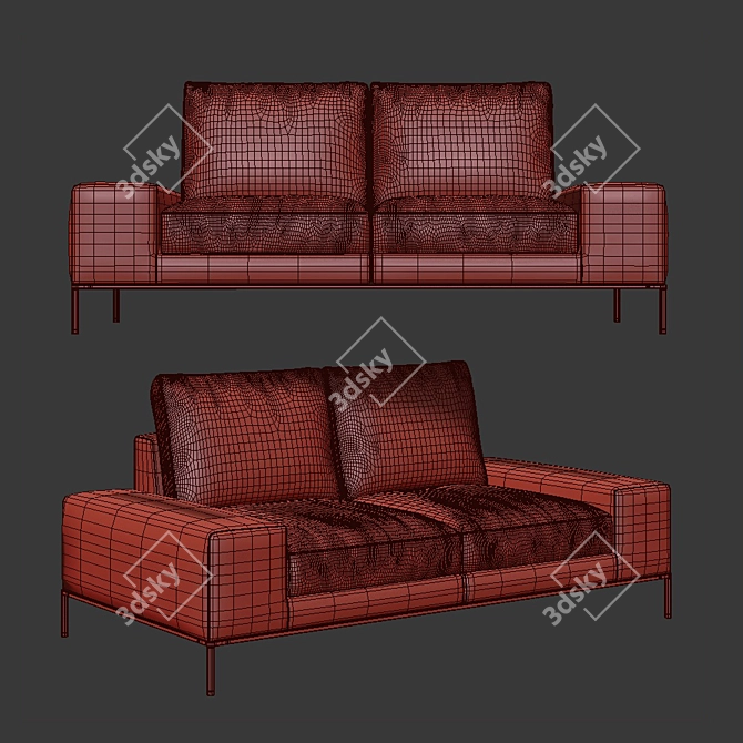 Luxury Darren Sofa: Stylish Comfort 3D model image 3