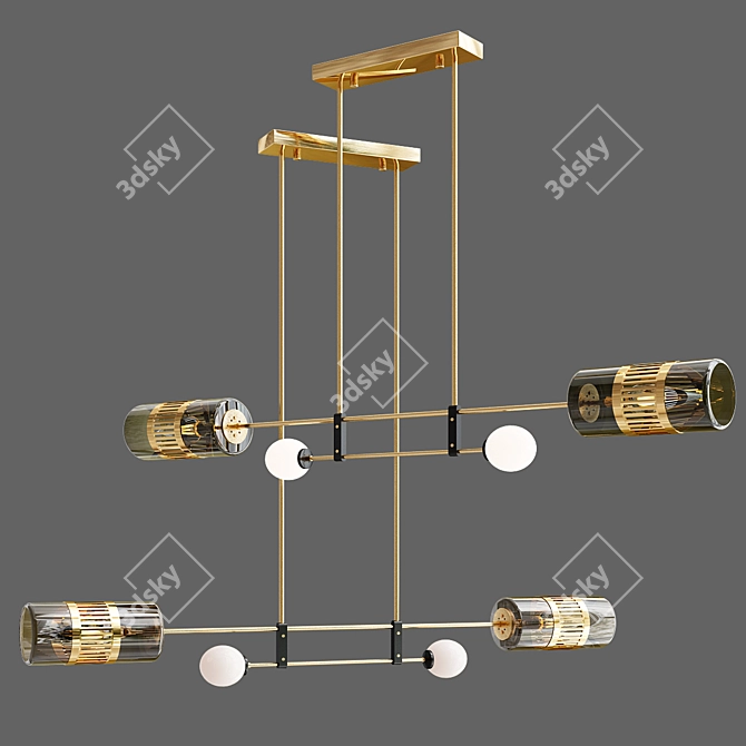 Trait Long Pendant Light 3D model image 2