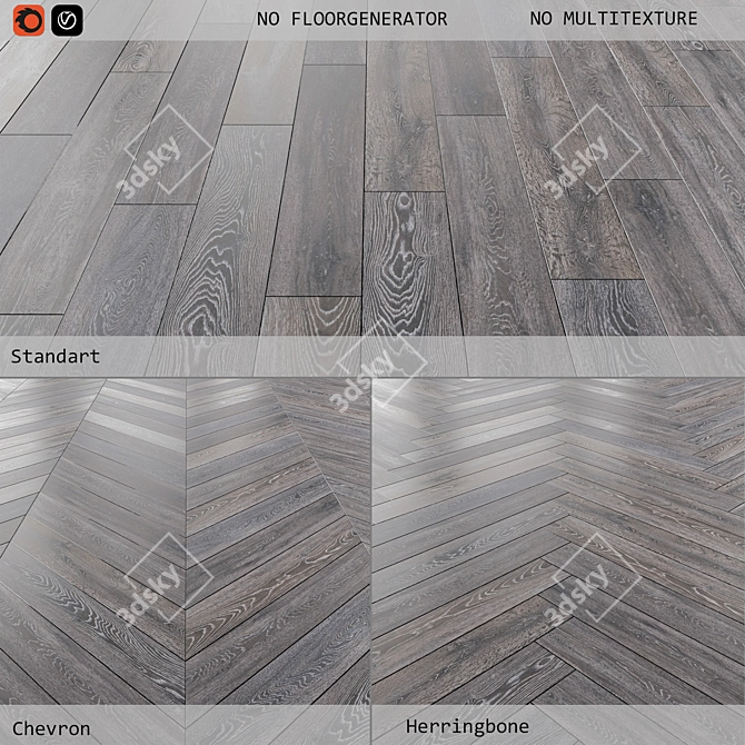 Versatile Laminate Flooring: Multiple Layouts & Textures 3D model image 1