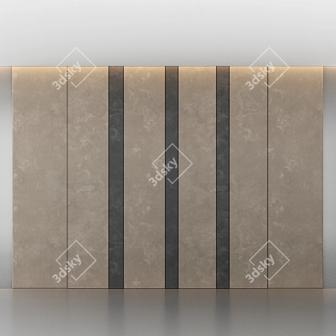 Modern 3D Wall Panel 350cm - Stylish & Durable 3D model image 1