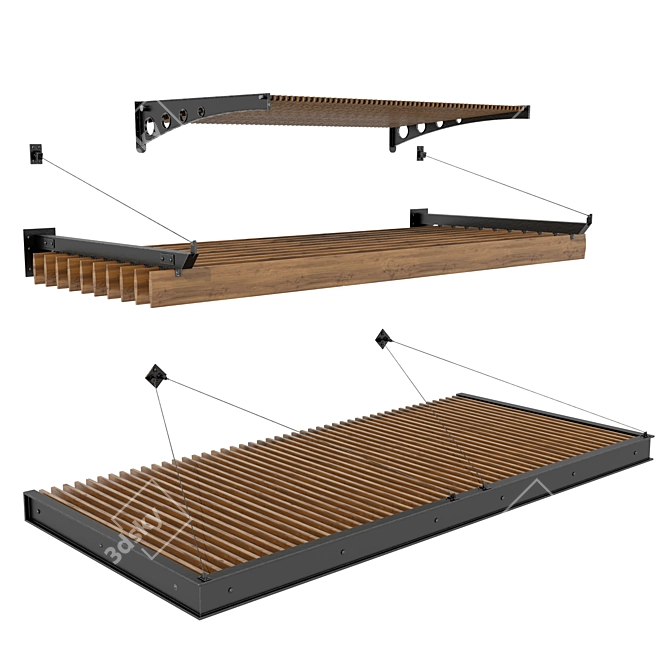 Steel Canopy: 3D Max, FBX, Texture Included 3D model image 1