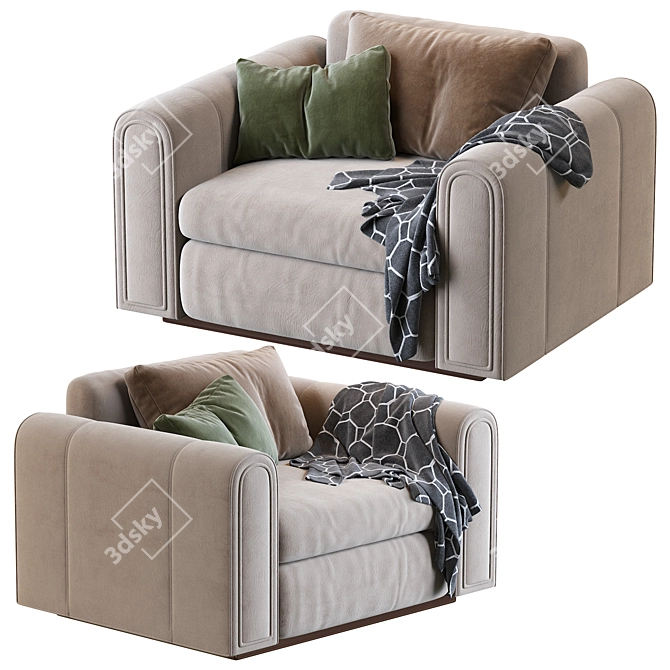 Elegant Ludovica Mascheroni Sofa 3D model image 4