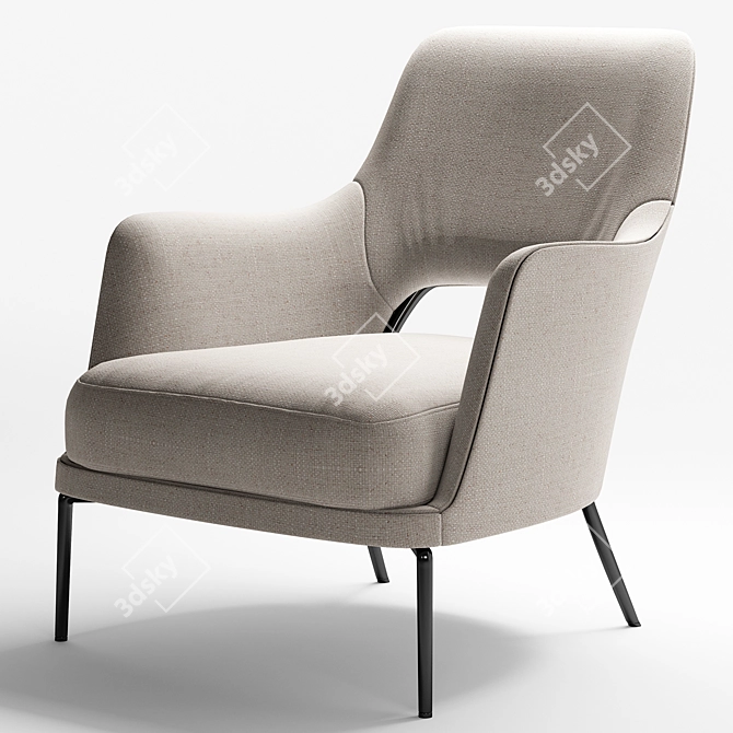 Elegant Flexform Joyce Armchair 3D model image 2