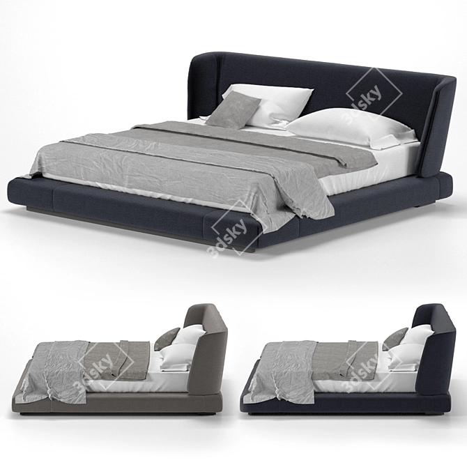 Luxury Spanish-Made Reeves Double Bed 3D model image 1