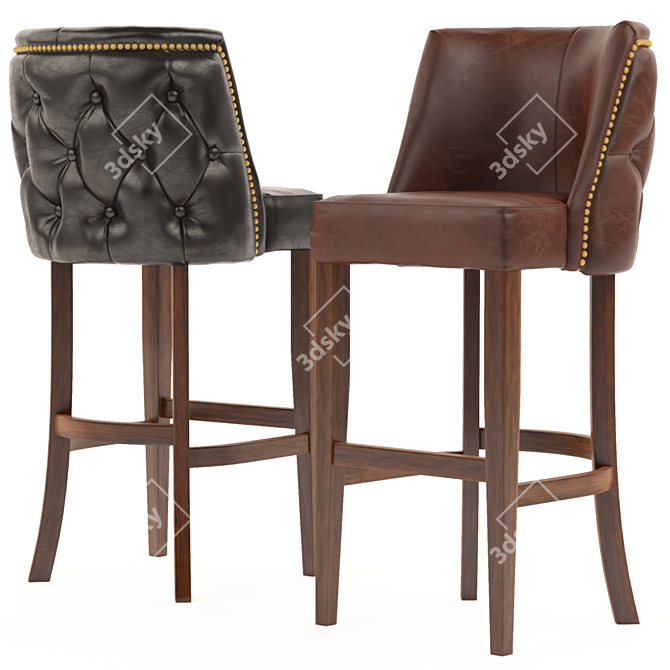 Elegant Pier Bar Stool 3D model image 2