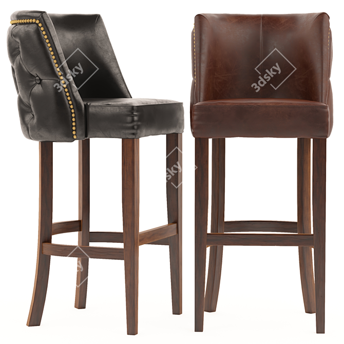 Elegant Pier Bar Stool 3D model image 3