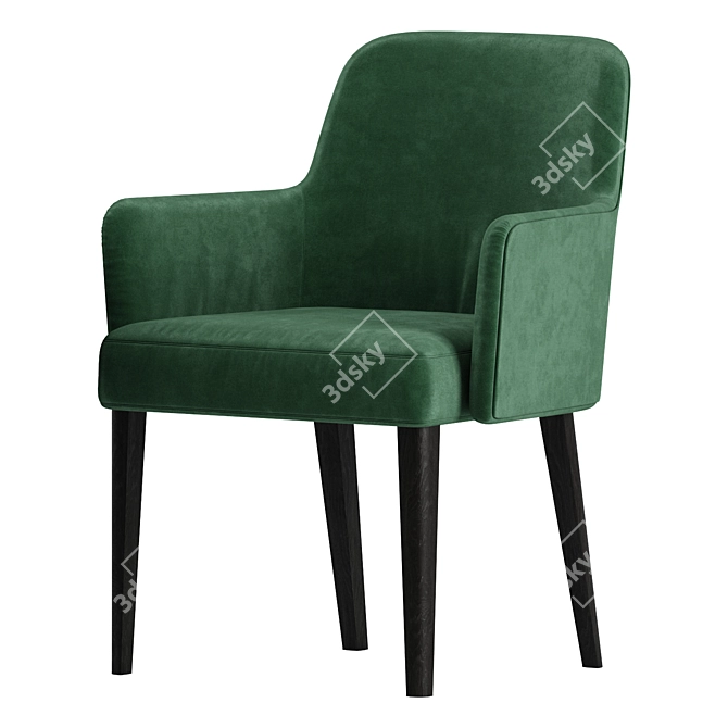 Luxury Velvet Chair 3D model image 1