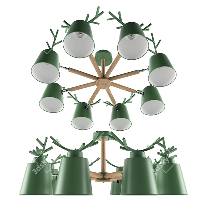 Title: Orca Chandelier: Elegant Hanging Light 3D model image 5