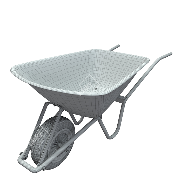 Heavy-Duty Wheelbarrow 3D model image 2