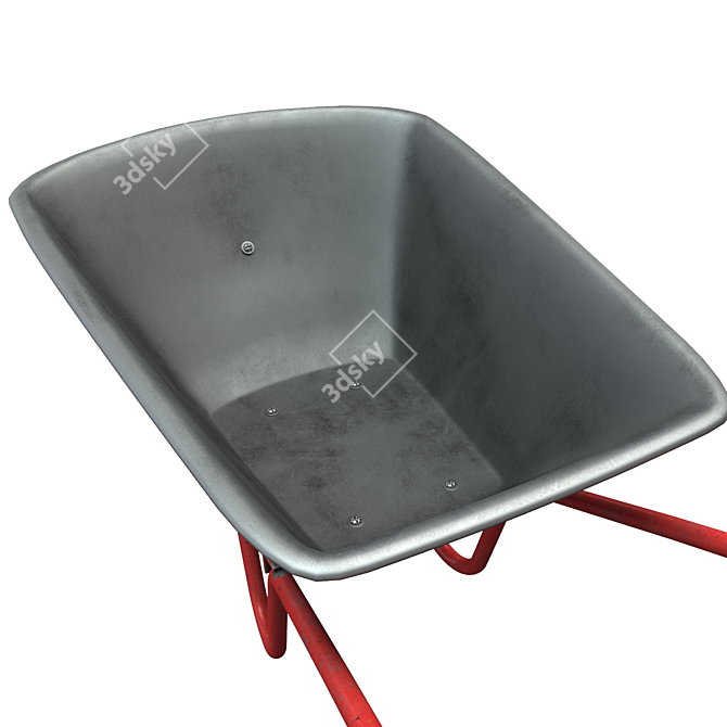 Heavy-Duty Wheelbarrow 3D model image 4