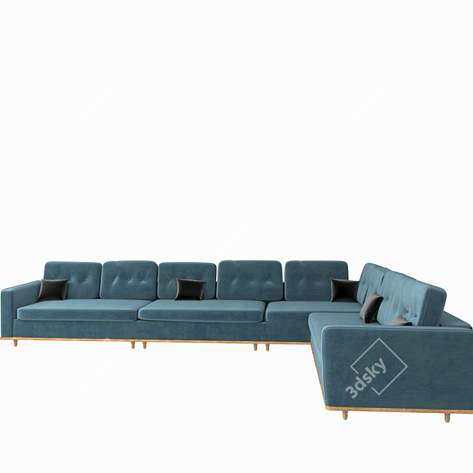 L-Shaped Industrial Sofa 3D model image 1