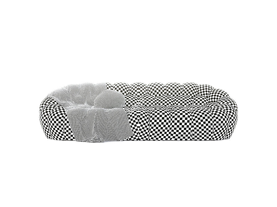 Luxurious Leather Bubble Sofa 3D model image 4
