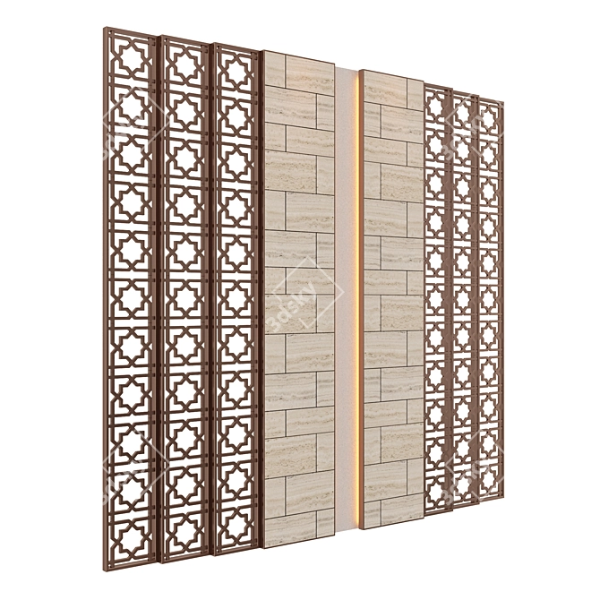 Elegant Dividing Screen 3D model image 2