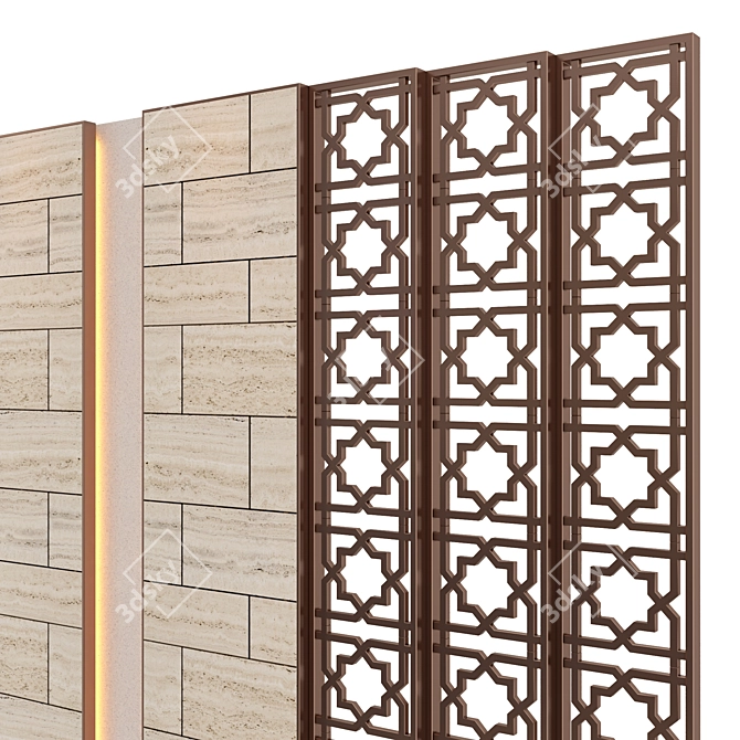 Elegant Dividing Screen 3D model image 3