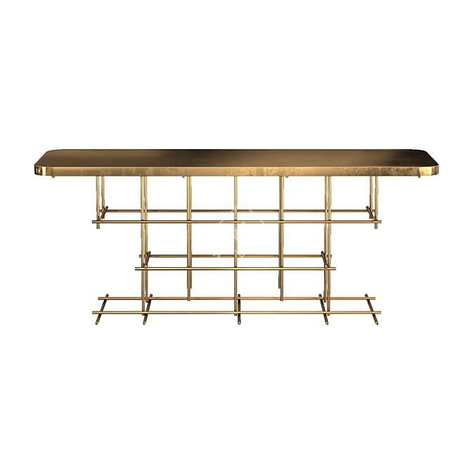 Elegant Bronze Console for Living and Dining Rooms 3D model image 2